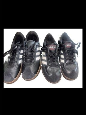 adidas Samba & VL court 3.0 Black Sneakers with White Three Stripes sz 38.5 sz 6